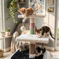 Three-Tier Black Cat Tree with Sisal Scratching Poles