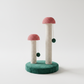 Double mushroom cat scratching post left side view