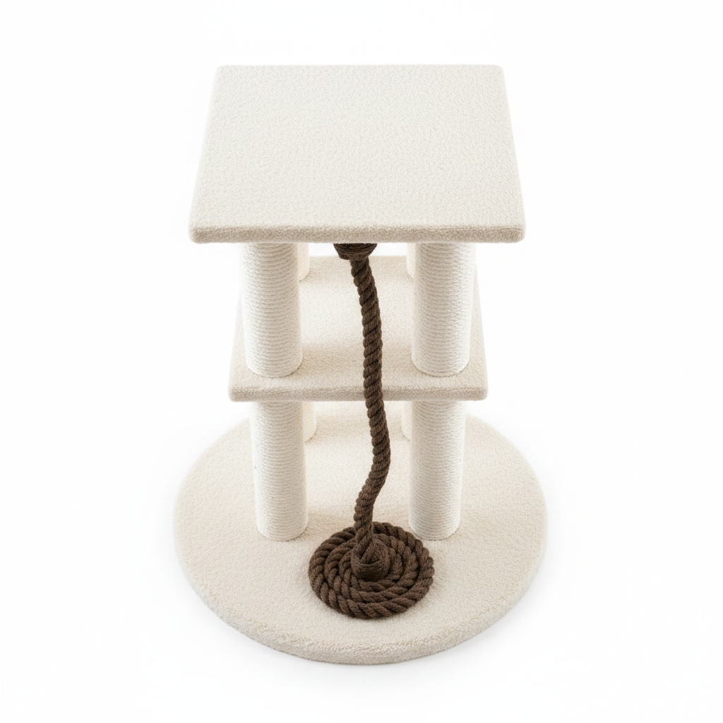 Two-tier cat tree top down view