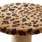 Close-up of leopard print fabric texture