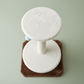 Two-tier fluffy cat tree top down sage green background