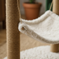 Close-up of fluffy hammock and sisal rope texture