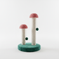 Double mushroom cat scratching post front view