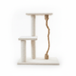 Two-tier cat tree with sisal poles right side view