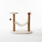 Cat tree with hammock bed white studio background